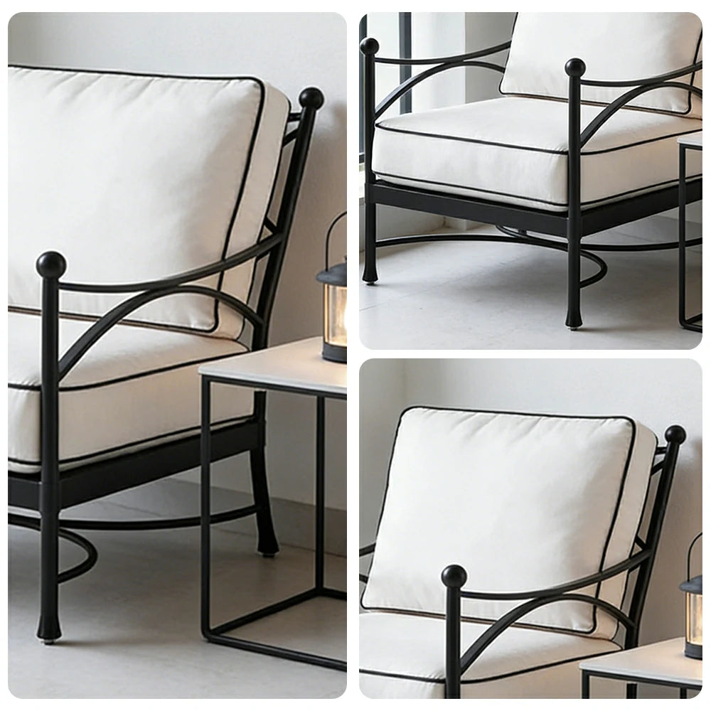 SOLARA Outdoor Sofa - Quick Dry Patio Sofa with Ergonomic Backrest, Breathable Fabric and Aluminium Alloy Frame