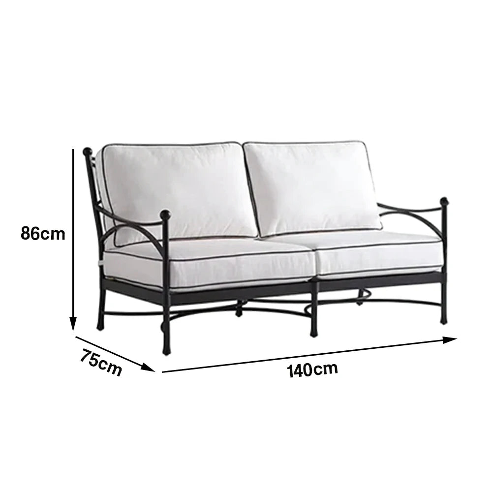 SOLARA 2 Seater Outdoor Sofa - Quick Dry Patio Sofa with Ergonomic Backrest, Breathable Fabric and Aluminium Alloy Frame