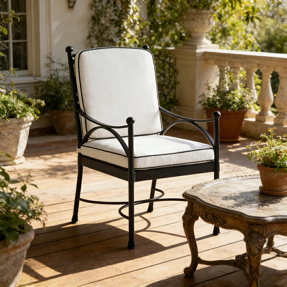 SOLARA Outdoor Dining Chair - Quick Dry Patio Chair with Ergonomic Backrest, Breathable Fabric and Aluminium Alloy Frame