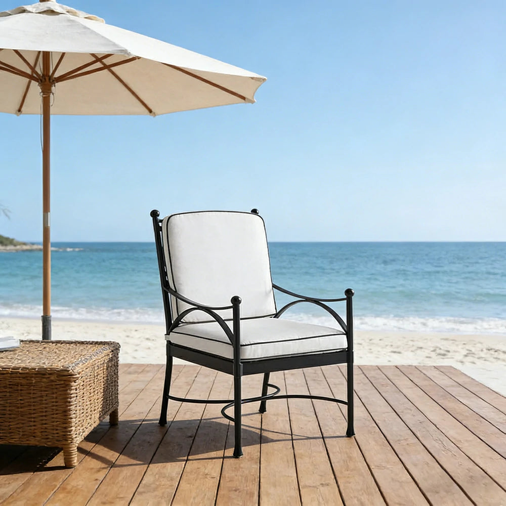 SOLARA Outdoor Dining Chair - Quick Dry Patio Chair with Ergonomic Backrest, Breathable Fabric and Aluminium Alloy Frame