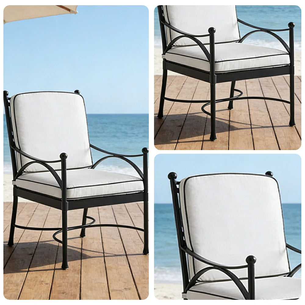 SOLARA Outdoor Dining Chair - Quick Dry Patio Chair with Ergonomic Backrest, Breathable Fabric and Aluminium Alloy Frame