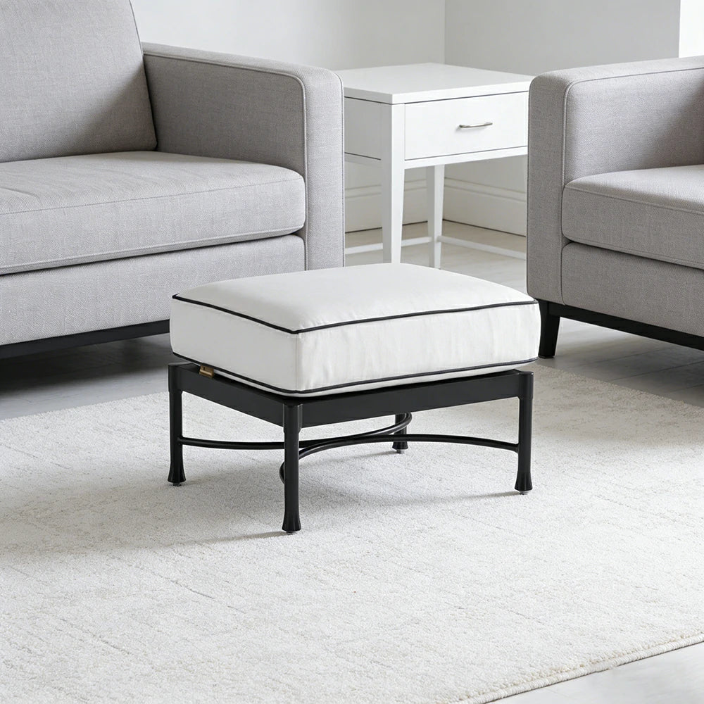 SOLARA Outdoor Footstool - Quick Dry Patio Footrest with Breathable Fabric and Aluminium Alloy Frame
