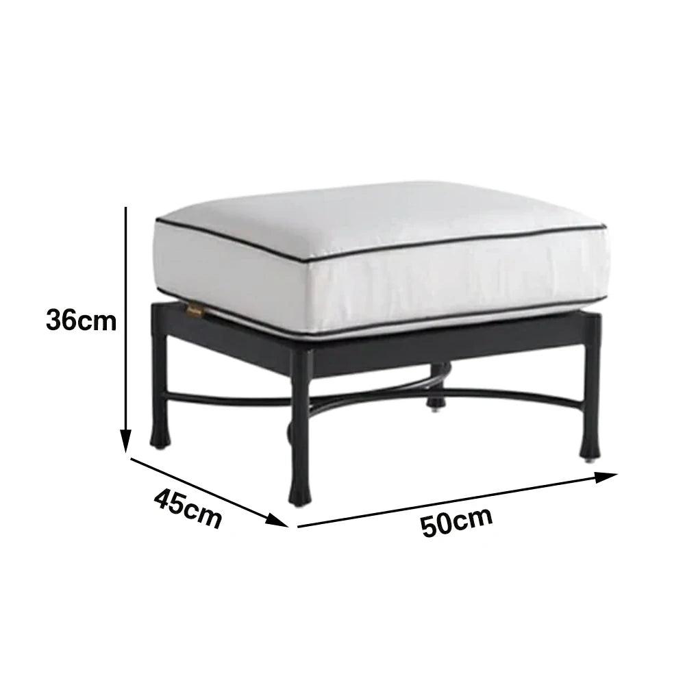 SOLARA Outdoor Footstool - Quick Dry Patio Footrest with Breathable Fabric and Aluminium Alloy Frame