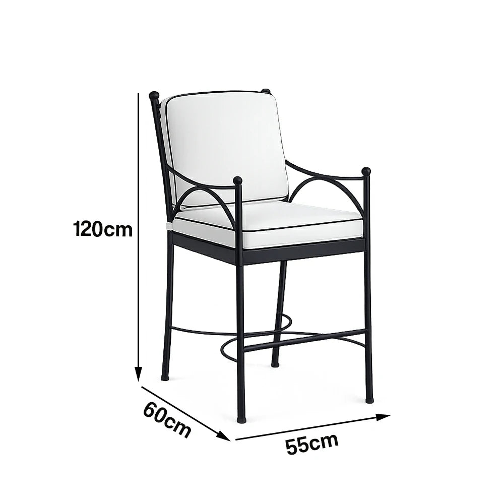 SOLARA Outdoor Bar Chair - Quick Dry Patio Bar Stool with Ergonomic Backrest, Breathable Fabric and Aluminium Alloy Frame