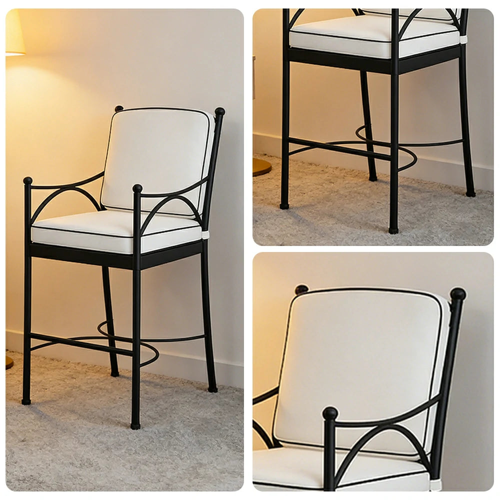 SOLARA Outdoor Bar Chair - Quick Dry Patio Bar Stool with Ergonomic Backrest, Breathable Fabric and Aluminium Alloy Frame