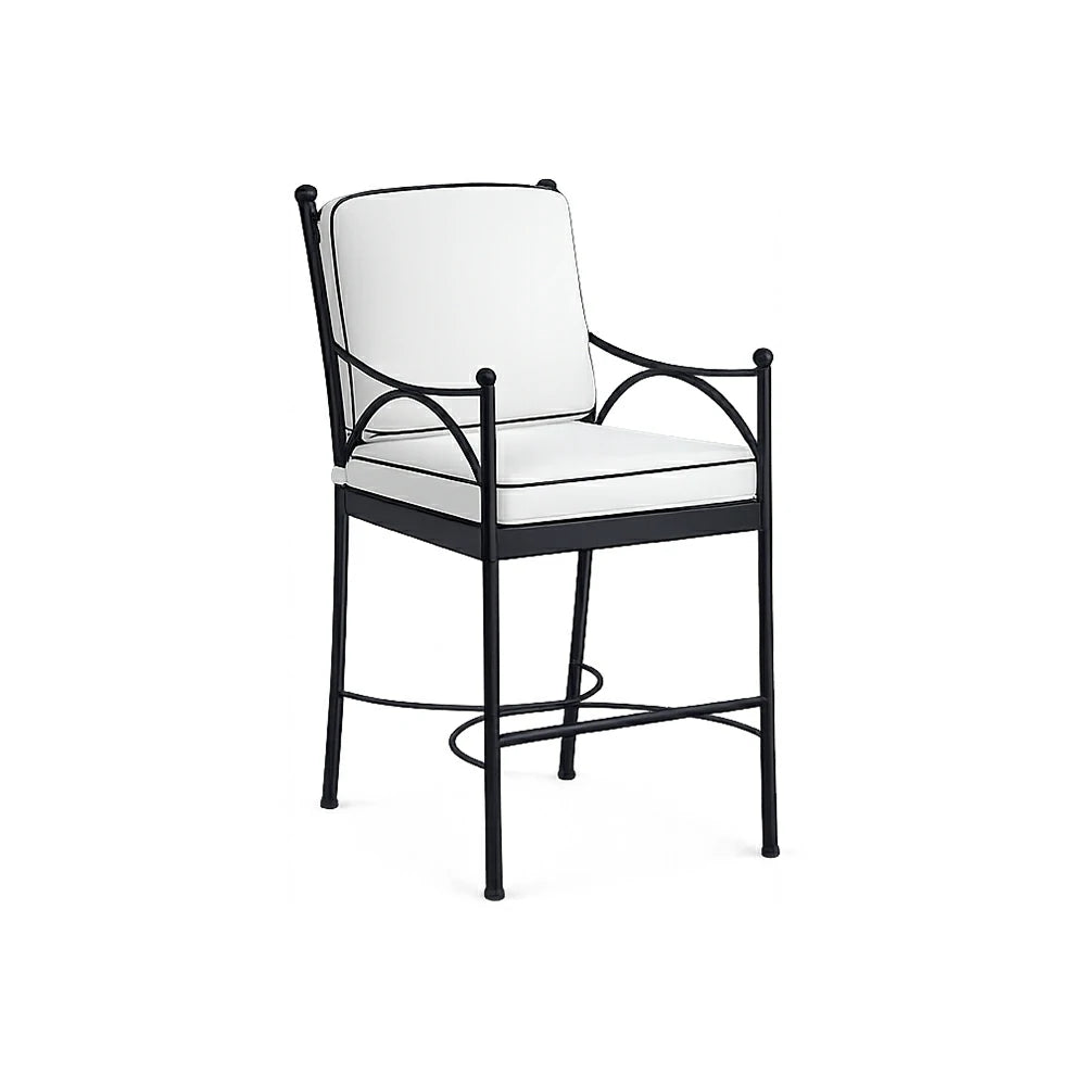 SOLARA Outdoor Bar Chair - Quick Dry Patio Bar Stool with Ergonomic Backrest, Breathable Fabric and Aluminium Alloy Frame