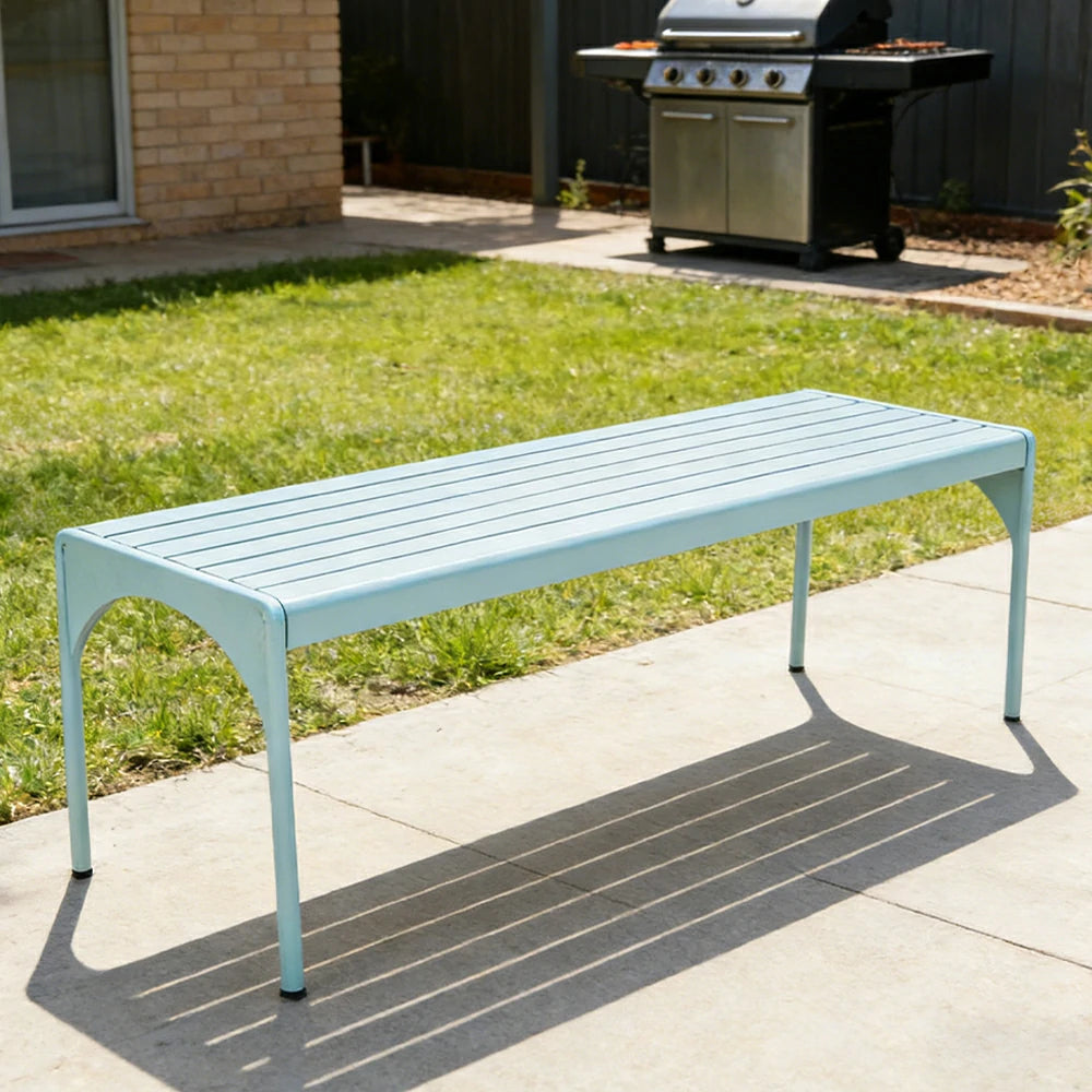 SOLARA 120/160/200cm Outdoor Dining Table - Lightweight, Durable Aluminium Frame, Powder-Coated Finish, Reinforced Legs & Rounded Corners - Garden/Patio Use - Icy Mint Green