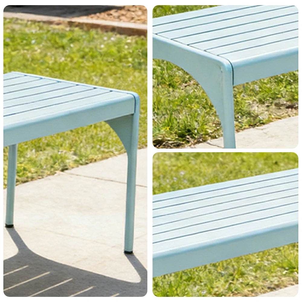 SOLARA 120/160/200cm Outdoor Dining Table - Lightweight, Durable Aluminium Frame, Powder-Coated Finish, Reinforced Legs & Rounded Corners - Garden/Patio Use - Icy Mint Green