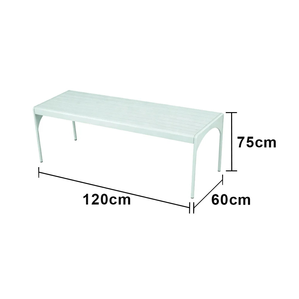 SOLARA 120/160/200cm Outdoor Dining Table - Lightweight, Durable Aluminium Frame, Powder-Coated Finish, Reinforced Legs & Rounded Corners - Garden/Patio Use - Icy Mint Green