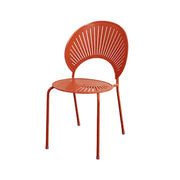 SOLARA Outdoor Dining Chair - Ergonomic Curved Shell Backrest, Breathable Hollow Design, Durable Aluminium Frame, Weather-Resistant Patio Seating - Orange