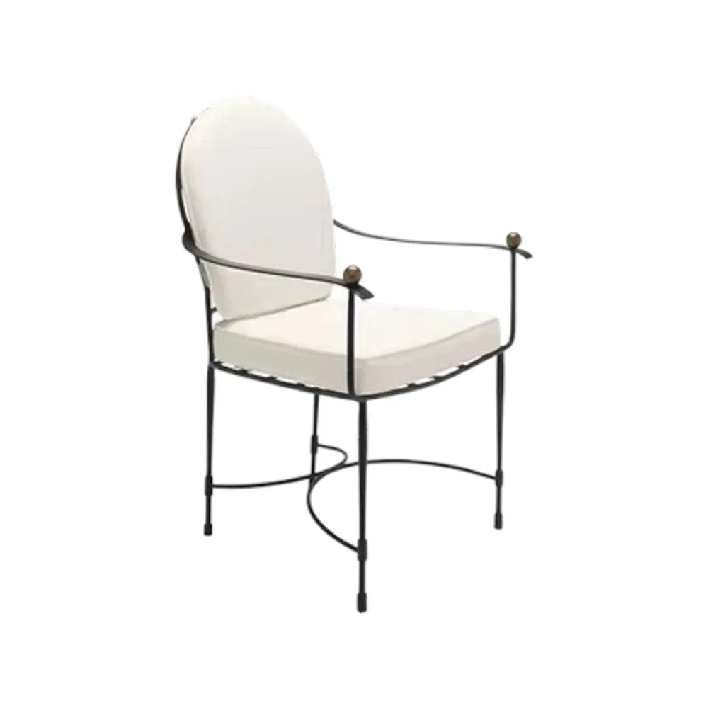 SOLARA Outdoor Dining Chair - Ergonomic High Back Cushioned Seat, Durable Metal Frame, Comfortable Patio Balcony Café Seating - Black