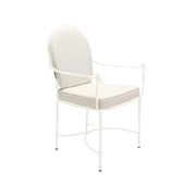 SOLARA Outdoor Dining Chair - Ergonomic High Back Cushioned Seat, Durable Metal Frame, Comfortable Patio Balcony Café Seating - White