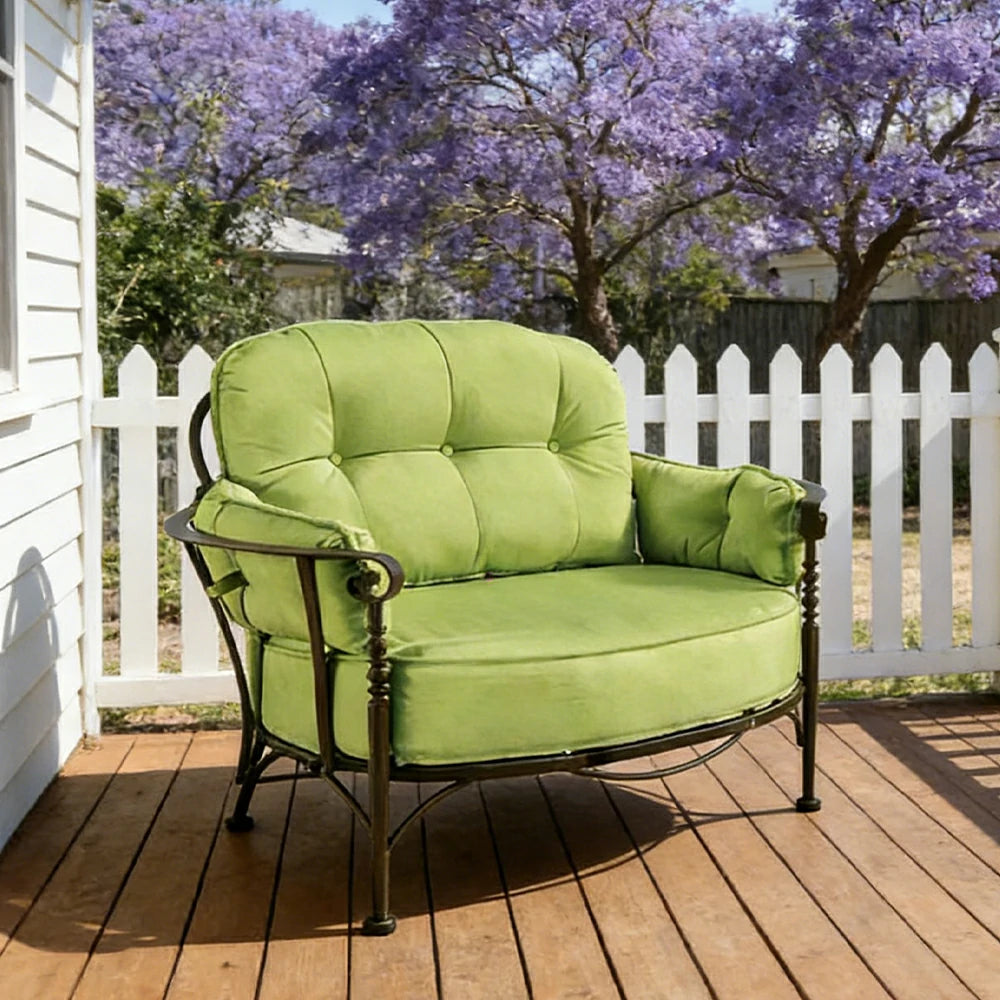 SOLARA Outdoor Sofa - Waterproof UV-Resistant Fabric, Quick-Dry Cushion, Powder-Coated Iron Frame, Comfortable Patio Garden Seating