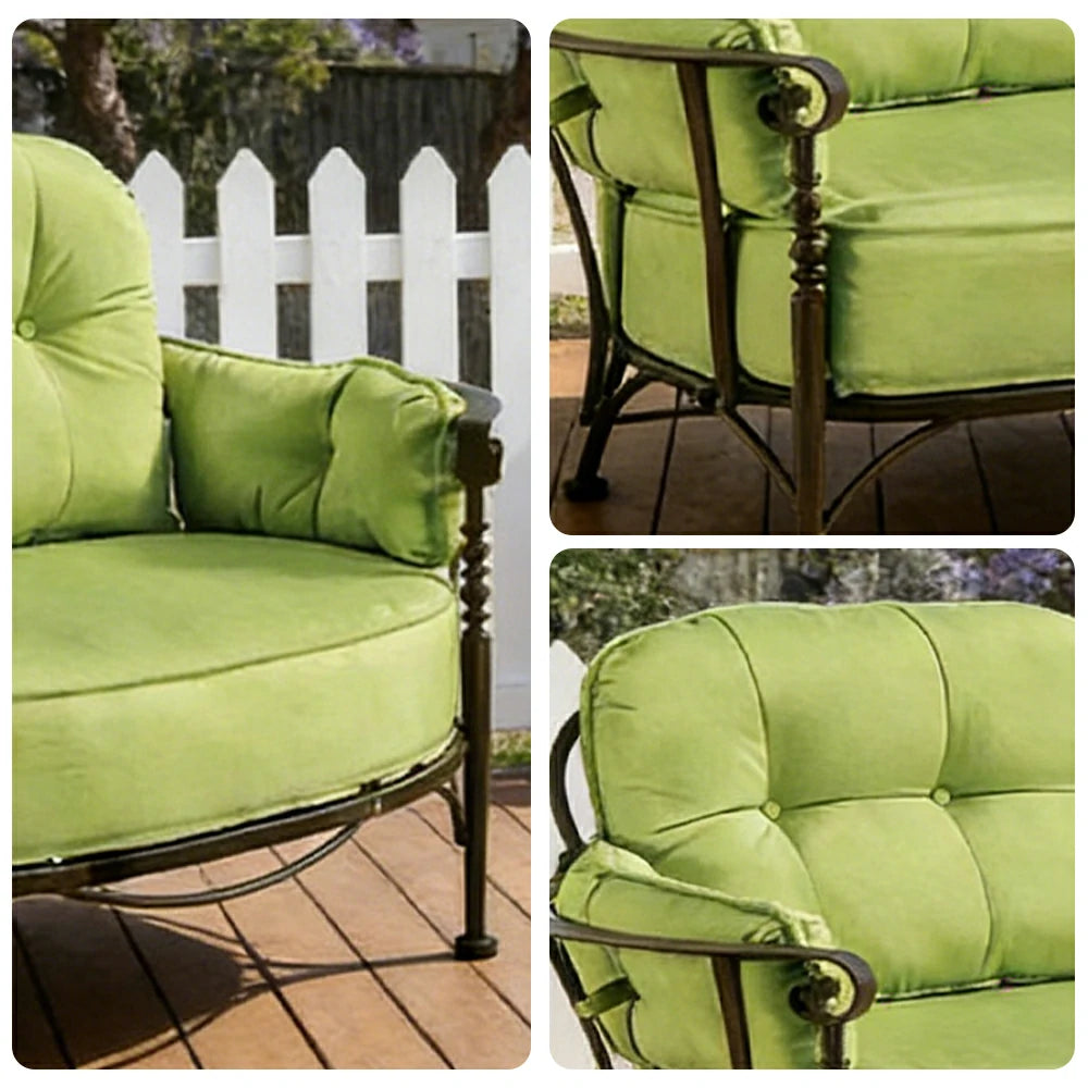 SOLARA Outdoor Sofa - Waterproof UV-Resistant Fabric, Quick-Dry Cushion, Powder-Coated Iron Frame, Comfortable Patio Garden Seating