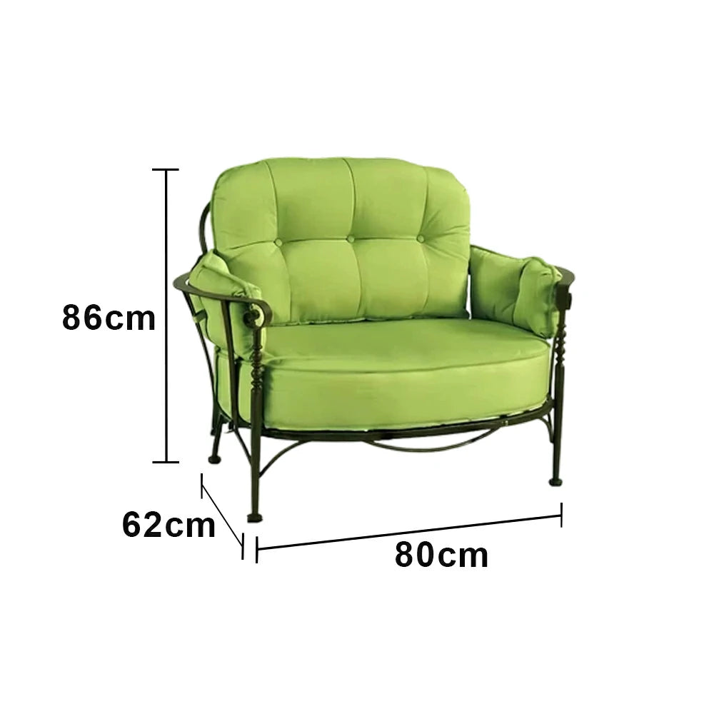 SOLARA Outdoor Sofa - Waterproof UV-Resistant Fabric, Quick-Dry Cushion, Powder-Coated Iron Frame, Comfortable Patio Garden Seating