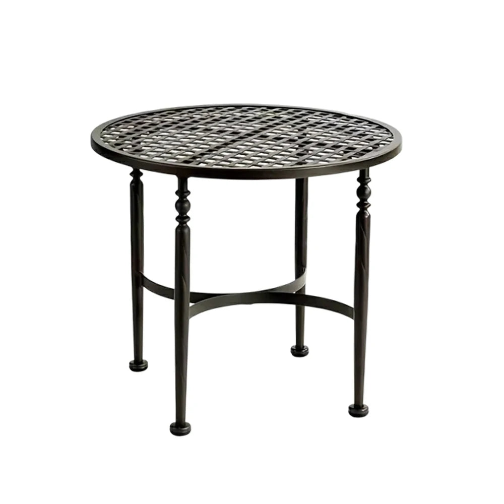 SOLARA Outdoor Round Side Table - Stable Support Design, Powder-Coated Iron Alloy Frame, Durable Patio Garden Balcony Accent Table