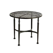 SOLARA Outdoor Round Side Table - Stable Support Design, Powder-Coated Iron Alloy Frame, Durable Patio Garden Balcony Accent Table