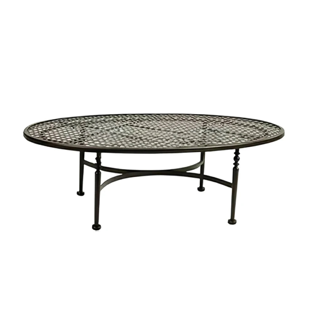 SOLARA Outdoor Oval Coffee Table - Stable Support Design, Powder-Coated Iron Alloy Frame, Durable Patio Garden Balcony Accent Table