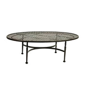 SOLARA Outdoor Oval Coffee Table - Stable Support Design, Powder-Coated Iron Alloy Frame, Durable Patio Garden Balcony Accent Table