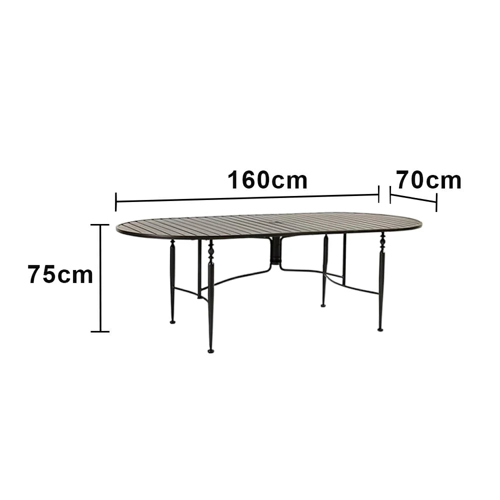 SOLARA Outdoor Dining Table - Stable Support Design, Powder-Coated Iron Alloy Frame, Durable Patio Garden Balcony Dining Table
