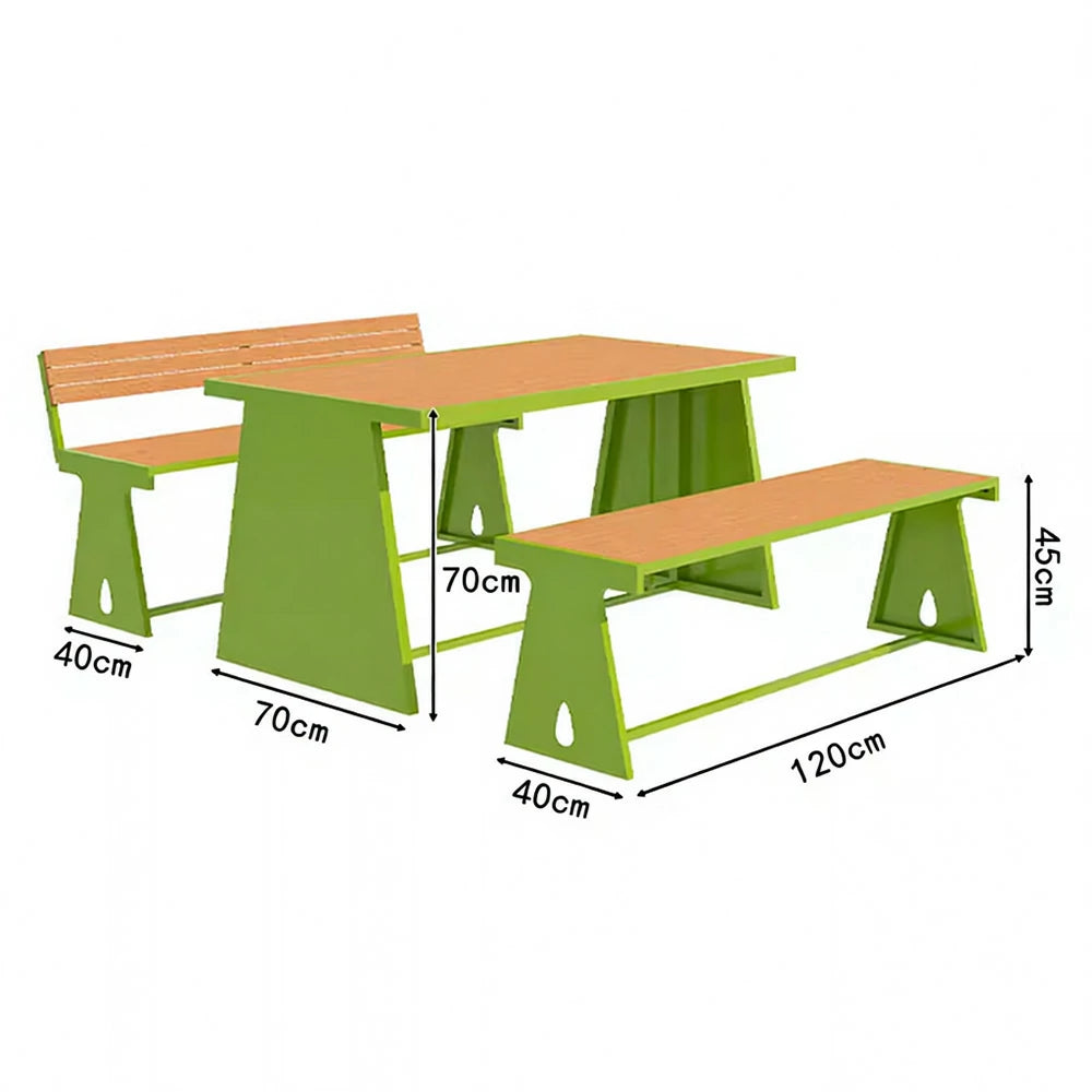 SOLARA Outdoor Table & Chair Set 120/140/160cm A-Frame Support Anti-Rust Iron Structure Smooth Painted Finish Stable Durable Design - Green