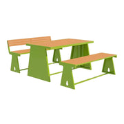 SOLARA Outdoor Table & Chair Set 120/140/160cm A-Frame Support Anti-Rust Iron Structure Smooth Painted Finish Stable Durable Design - Green