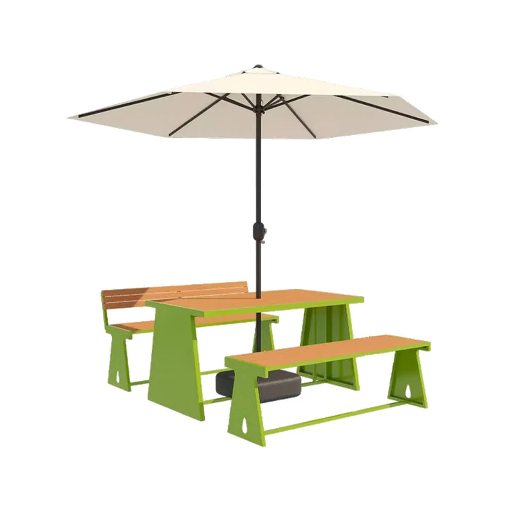 SOLARA Outdoor Table, Chair & Umbrella Set 120/140/160cm A-Frame Support Anti-Rust Iron Structure Smooth Painted Finish Stable Durable Design - Green