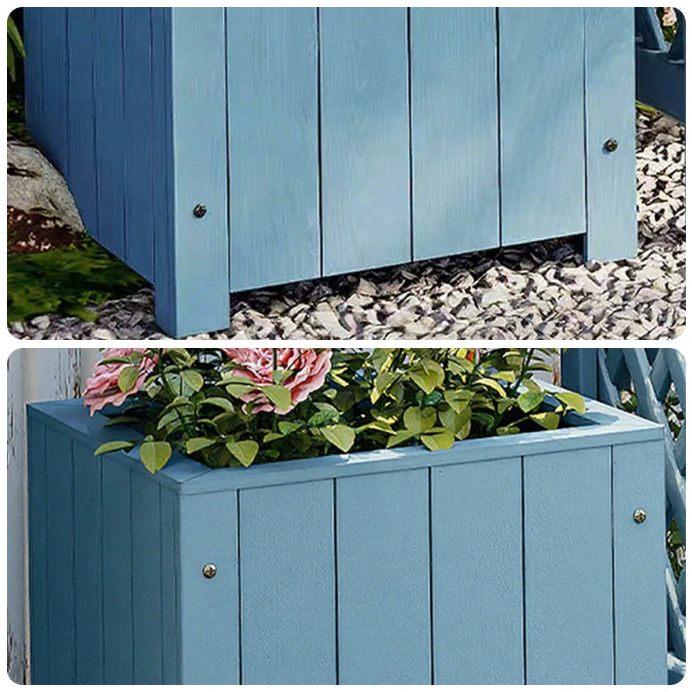 SOLARA Planter Box - Finnish Solid Wood 50×50×50 Outdoor Garden & Patio Furniture - Blue