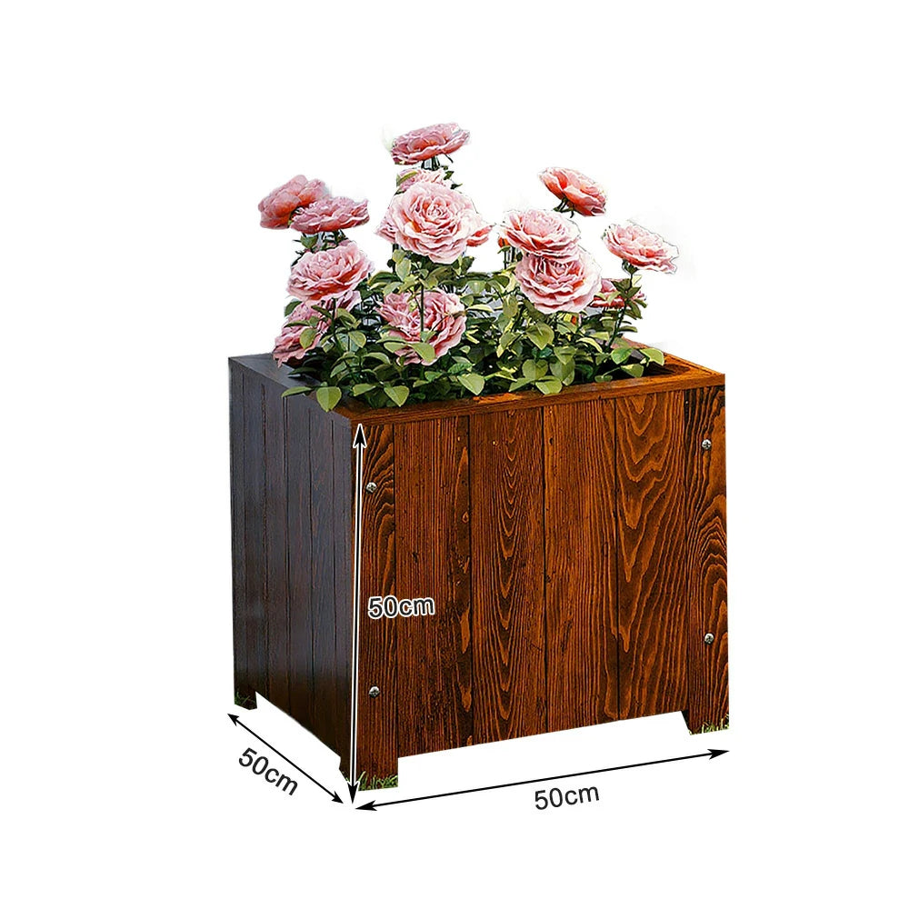 SOLARA Planter Box - Finnish Solid Wood 50×50×50 Outdoor Garden & Patio Furniture - Brown