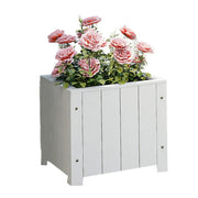 SOLARA Planter Box - Finnish Solid Wood 50×50×50 Outdoor Garden & Patio Furniture - White
