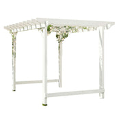 SOLARA Double-Row Pergola - Finnish Solid Wood, 3m x 1.3m/2m x 2m, Outdoor Garden & Patio Shade - White