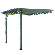 SOLARA Wall-Mounted Pergola - Finnish Solid Wood, 3m x 1.3m/2m x 2m, Outdoor Garden & Patio Shade - Blue