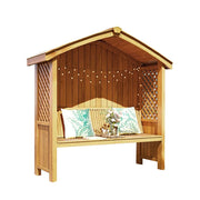 SOLARA Wooden Pergola - Finnish Solid Wood, Twill Design with Dual-Drainage Pitched Roof, Outdoor Garden & Patio Pavilion - Yellow