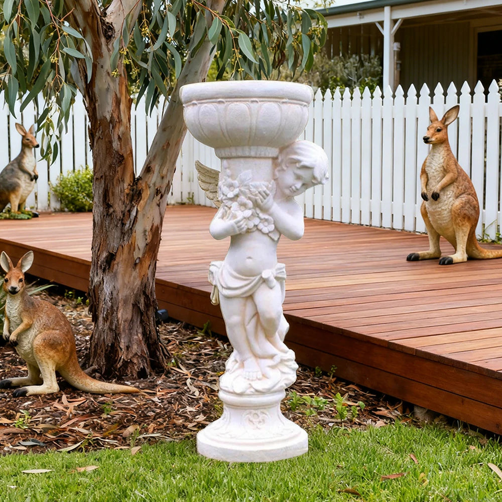 SOLARA 110cm Boy Angel Design Outdoor Planter UV-Resistant, Waterproof, Corrosion-Resistant, Durable for All Weather, Elegant Design for Gardens Patios