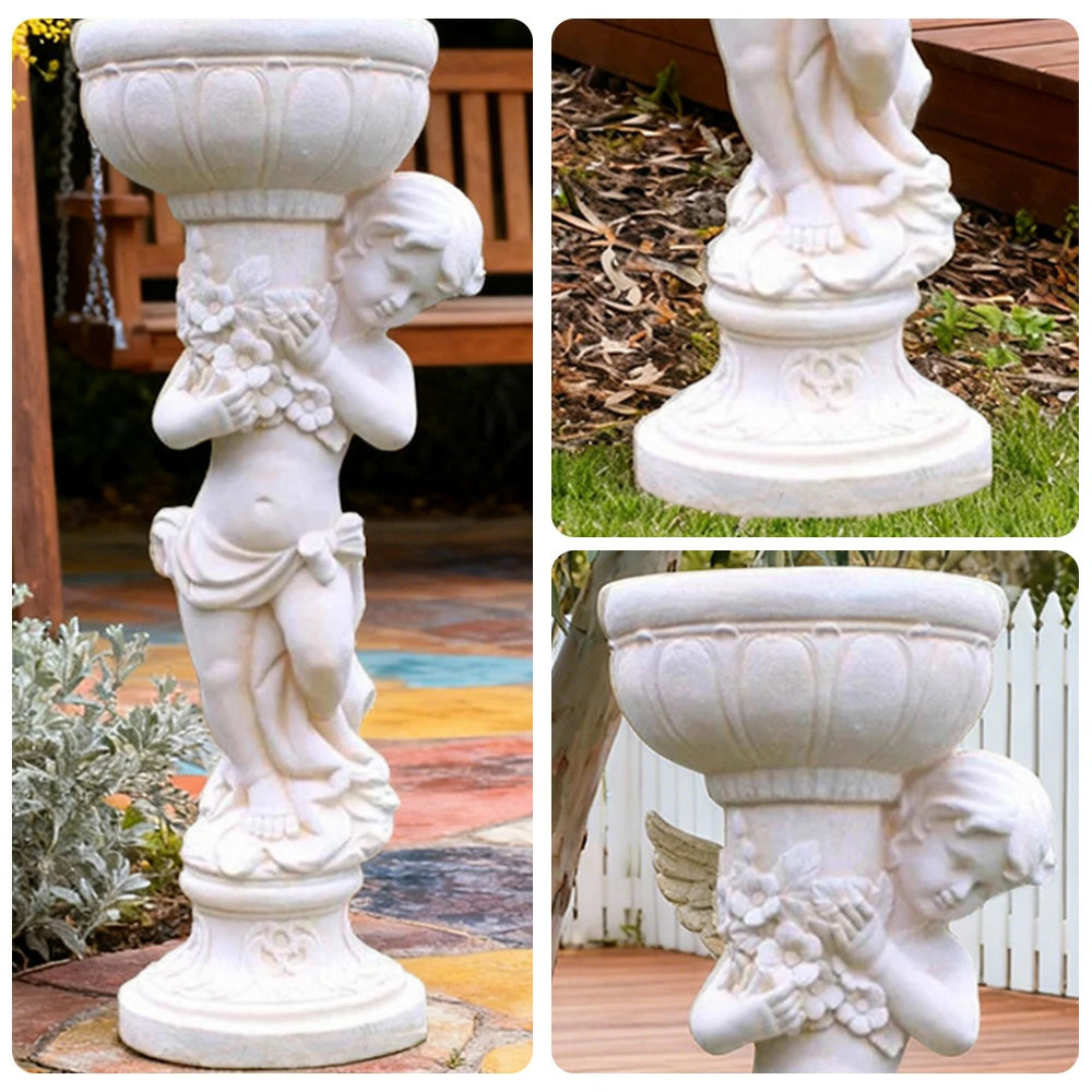 SOLARA 110cm Boy Angel Design Outdoor Planter UV-Resistant, Waterproof, Corrosion-Resistant, Durable for All Weather, Elegant Design for Gardens Patios