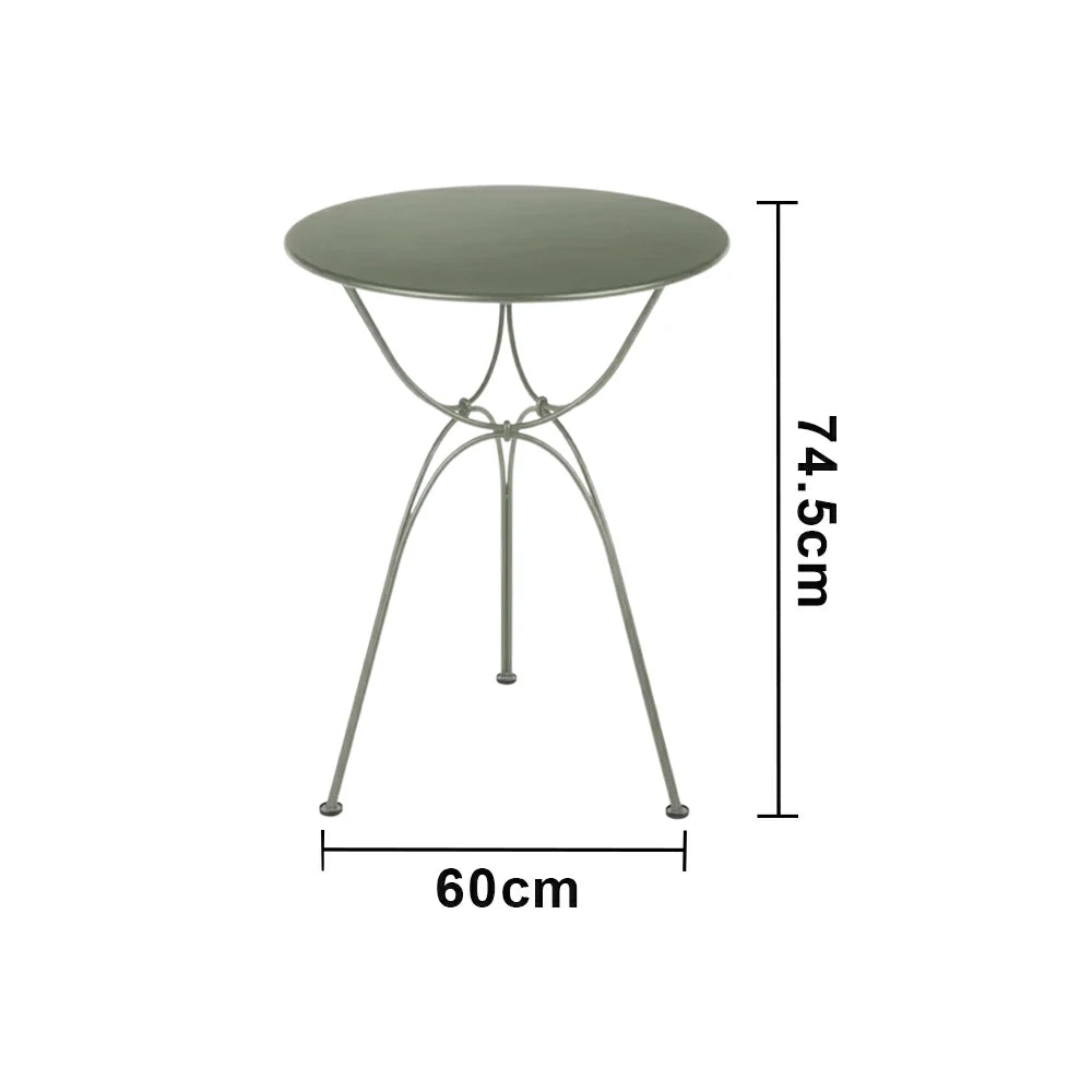 SOLARA Outdoor Round Side Table - Powder-Coated Steel Frame with Hand-Welded Support, Weather-Resistant Patio Accent Table - Cactus Green
