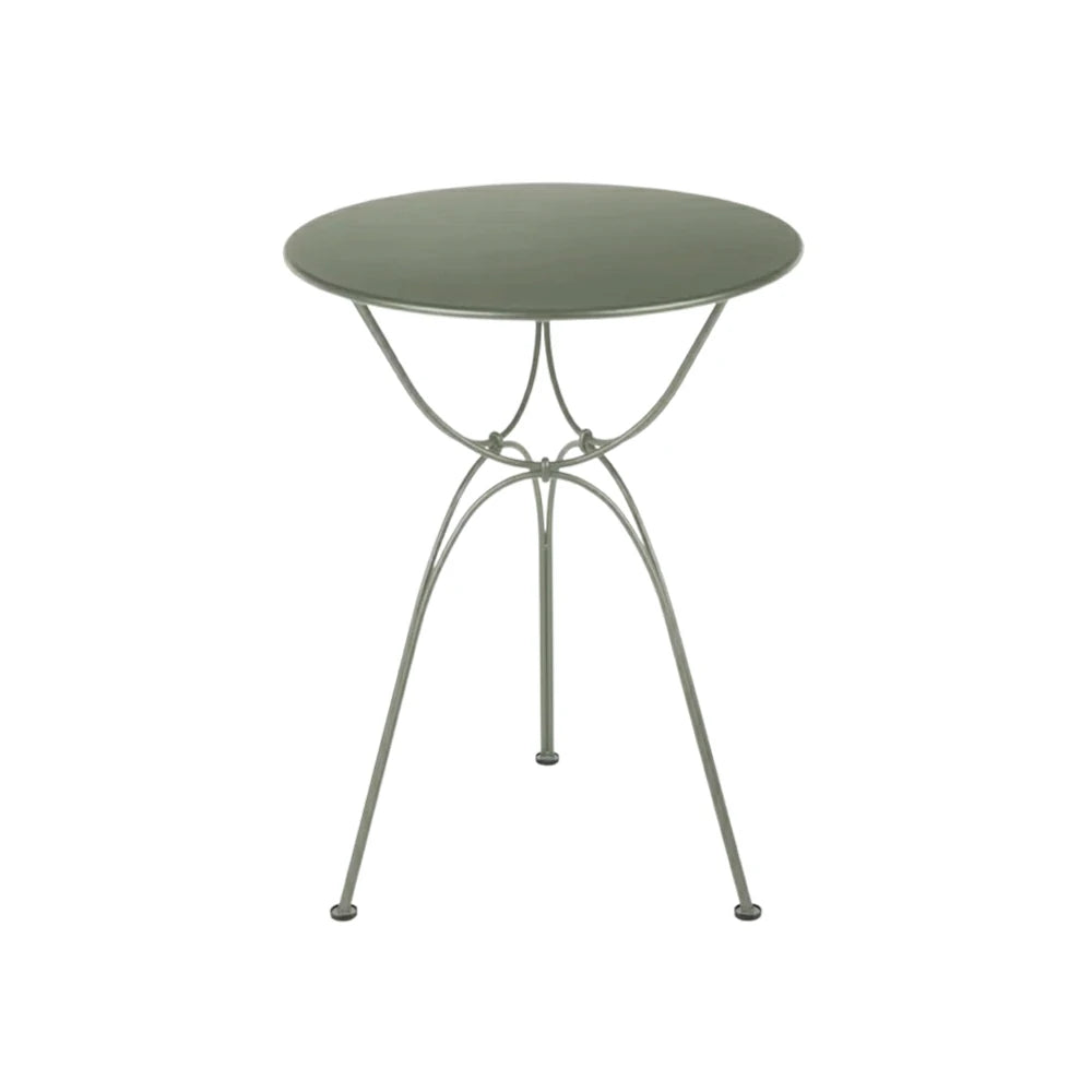 SOLARA Outdoor Round Side Table - Powder-Coated Steel Frame with Hand-Welded Support, Weather-Resistant Patio Accent Table - Cactus Green