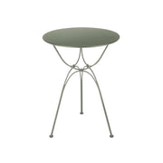 SOLARA Outdoor Round Side Table - Powder-Coated Steel Frame with Hand-Welded Support, Weather-Resistant Patio Accent Table - Cactus Green