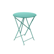 SOLARA Foldable Bistro Table Space-Saving Design Steel Frame with Rust-Resistant Coating French Balcony Style - Blue