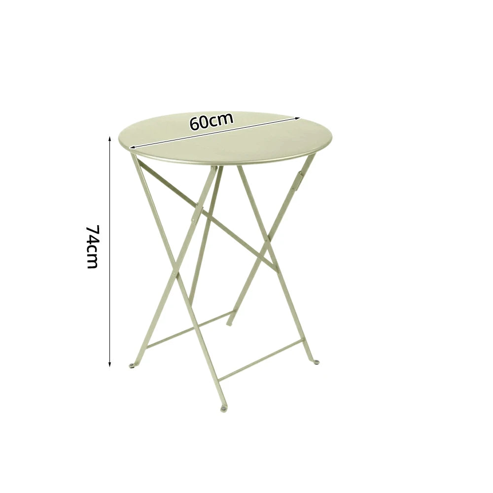 SOLARA Foldable Bistro Table Space-Saving Design Steel Frame with Rust-Resistant Coating French Balcony Style - Green