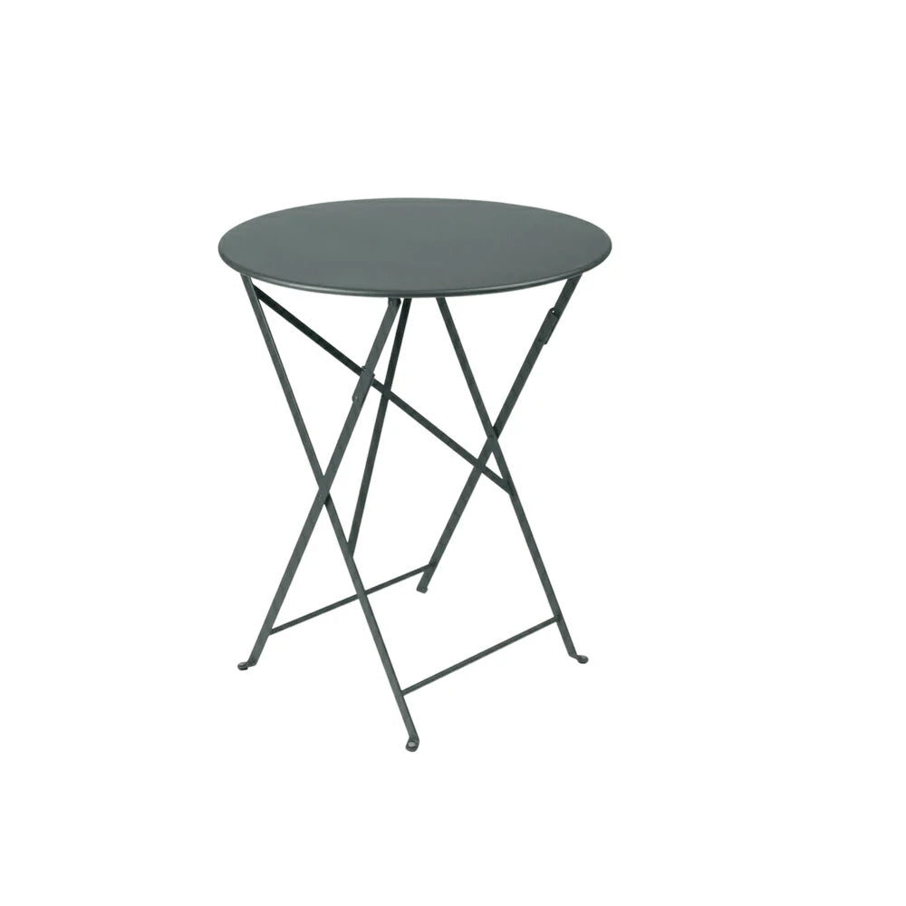 SOLARA Foldable Bistro Table Space-Saving Design Steel Frame with Rust-Resistant Coating French Balcony Style - Grey