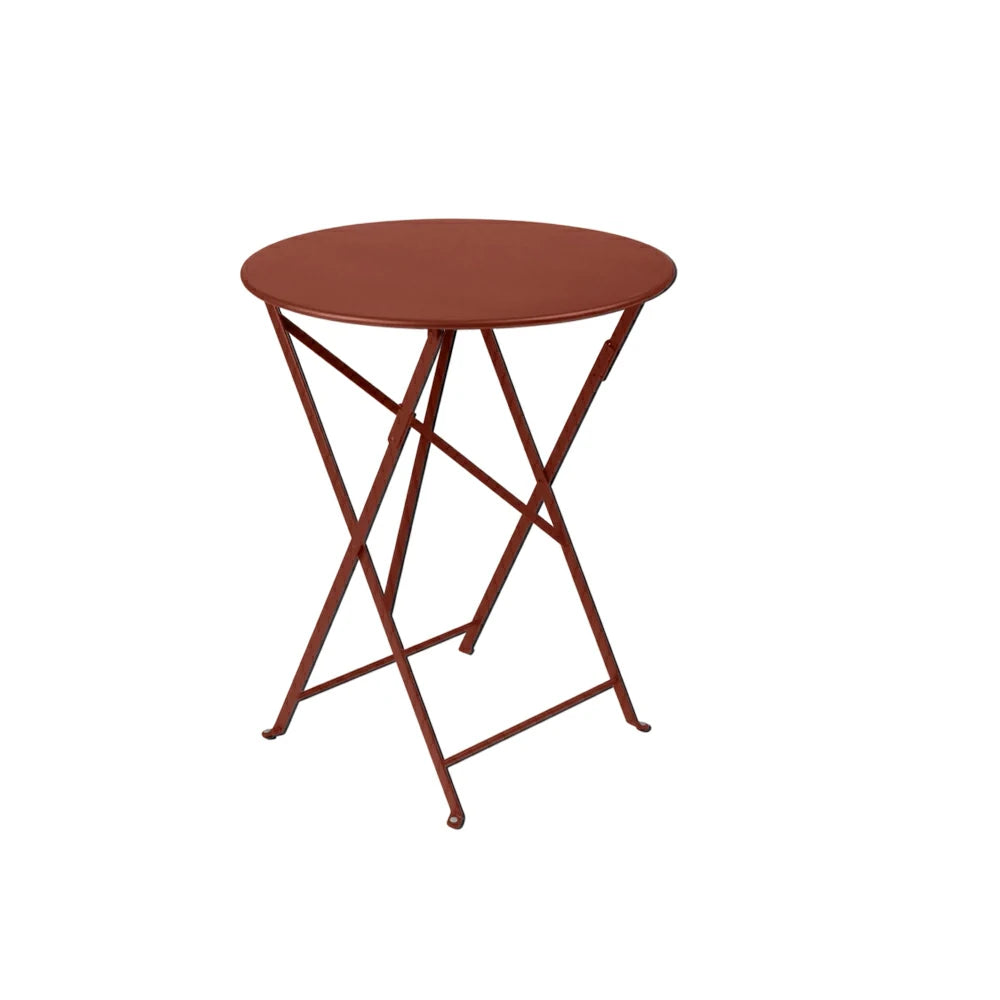 SOLARA Foldable Bistro Table Space-Saving Design Steel Frame with Rust-Resistant Coating French Balcony Style - Wine