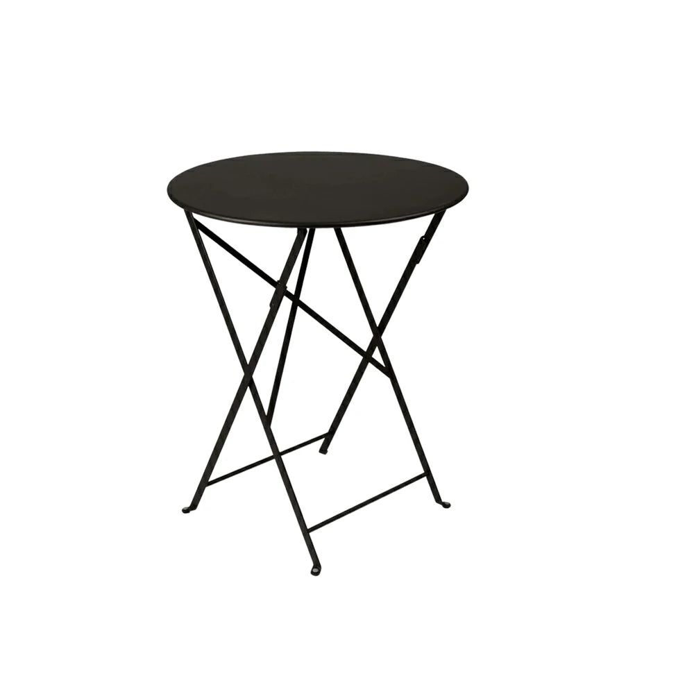 SOLARA Foldable Bistro Table Space-Saving Design Steel Frame with Rust-Resistant Coating French Balcony Style - Black