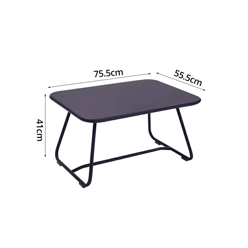 SOLARA Outdoor Side Table Rust-Resistant Steel Frame Aluminium Base Open-Edge Water-Reducing Modern Patio Design