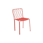 SOLARA Stackable Dining Chair Rust-Resistant Steel Frame Ergonomic Comfort Space-Saving Design for Outdoor Use - Red