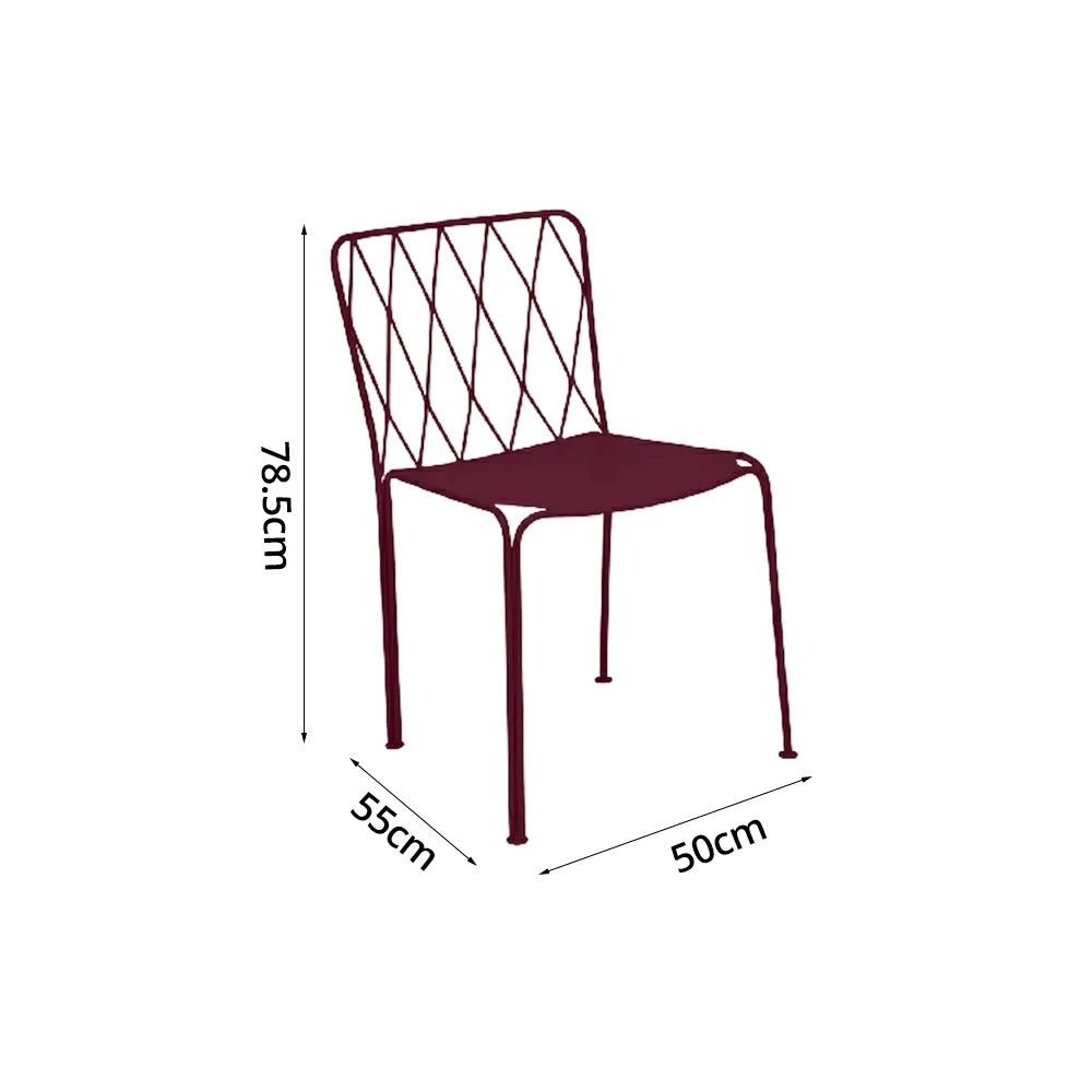 SOLARA Stackable Dining Chair Rust-Resistant Steel Frame Ergonomic Comfort Space-Saving Design for Outdoor Use - Black