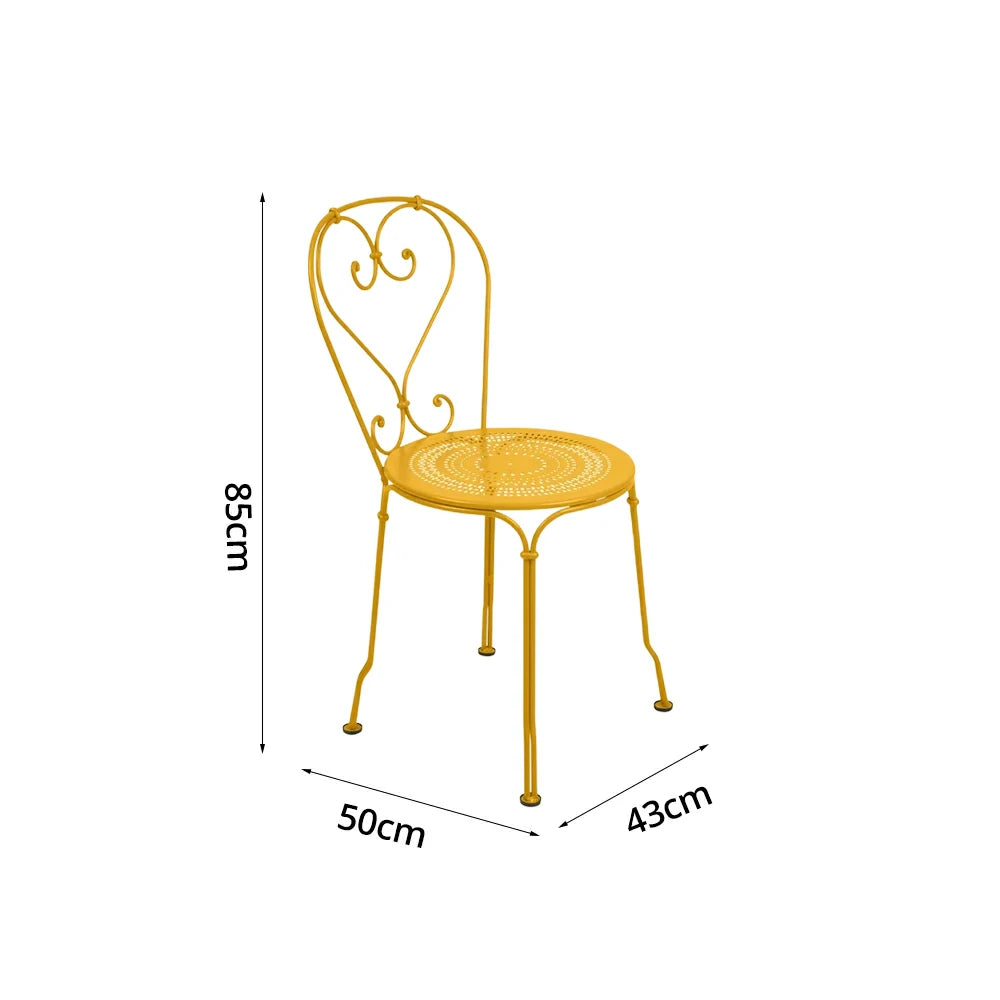 SOLARA Stackable Dining Chair Commercial-Grade Rust-Resistant Steel Frame Perforated Quick-Dry Seat Space-Saving Design - Yellow
