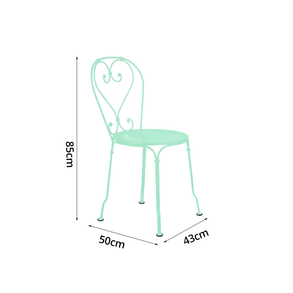 SOLARA Stackable Dining Chair Commercial-Grade Rust-Resistant Steel Frame Perforated Quick-Dry Seat Space-Saving Design - Green