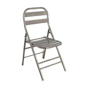 SOLARA Foldable Stainless Steel Chair 304 Anti-Rust Heavy Duty Space Saving Portable Seating for Home Kitchen Balcony - Silver