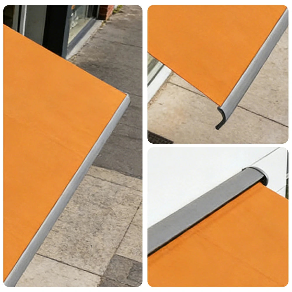 SOLARA Electric Retractable Awning Black Frame Remote Control Waterproof Aluminium 300/400/500cm Patio Balcony Outdoor Use - Orange